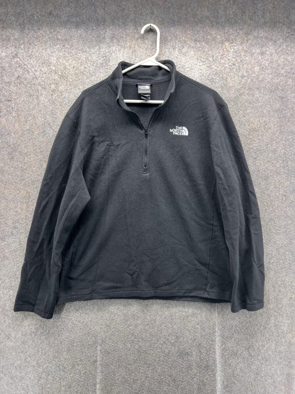 The North Face Pullover Mens Large Black 1/4 Zip Long Sleeve Fleece Casual Top